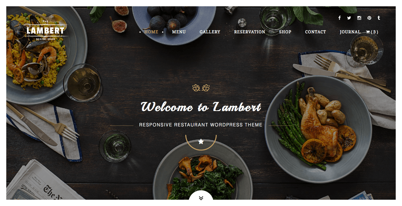 Mẫu website nhà hàng Lambert