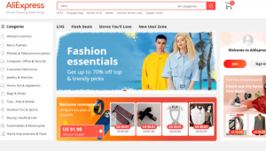 mẫu website bán hàng aliexpress